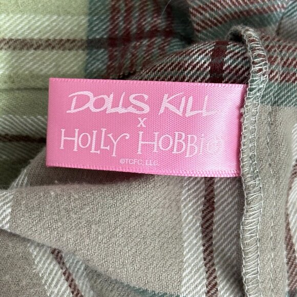 Dolls Kill x Holly Hobbie Mixed Plaid Flannel Shirt - Picture 5 of 11